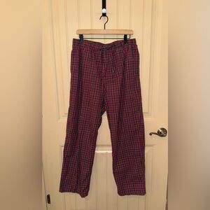 Brooks Brothers Cotton Broadcloth Tartan Lounge Pants Red Plaid Mens Size Large